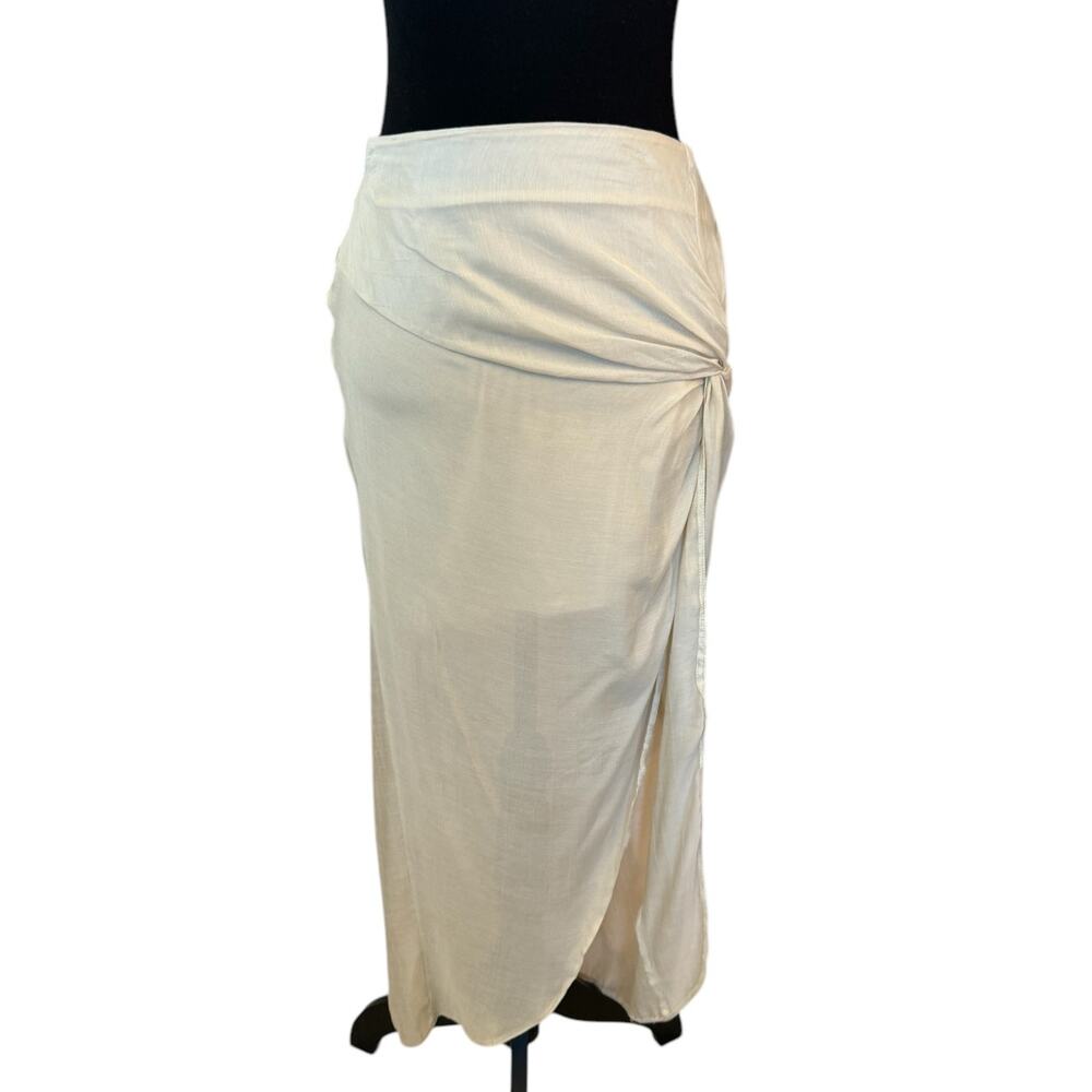 New ~ ASOS NORDSTROM ~ Women's Brown Elastic Waist Side Slit Skirt Size 8